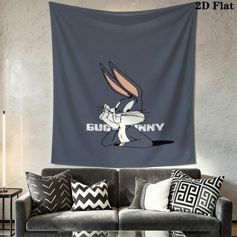 Bugs Bunny Wall Tapestry Aesthetic Wall Hanging Printed Fabric Blanket Decorative Tapestries for Bedroom Living Room Home Decor