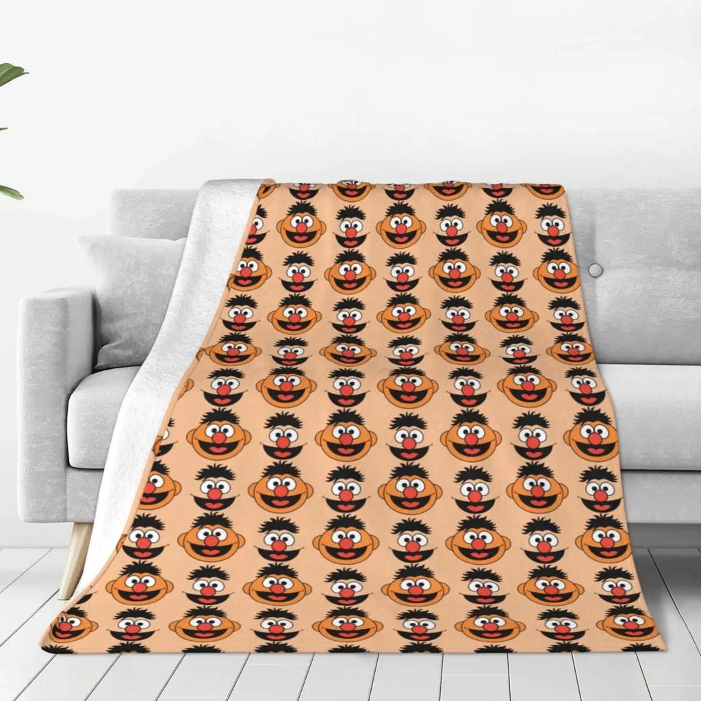 Custom Cookie Monster TV Programs Warm Flannel Throw Blanket for Bedroom Office Bedspreads