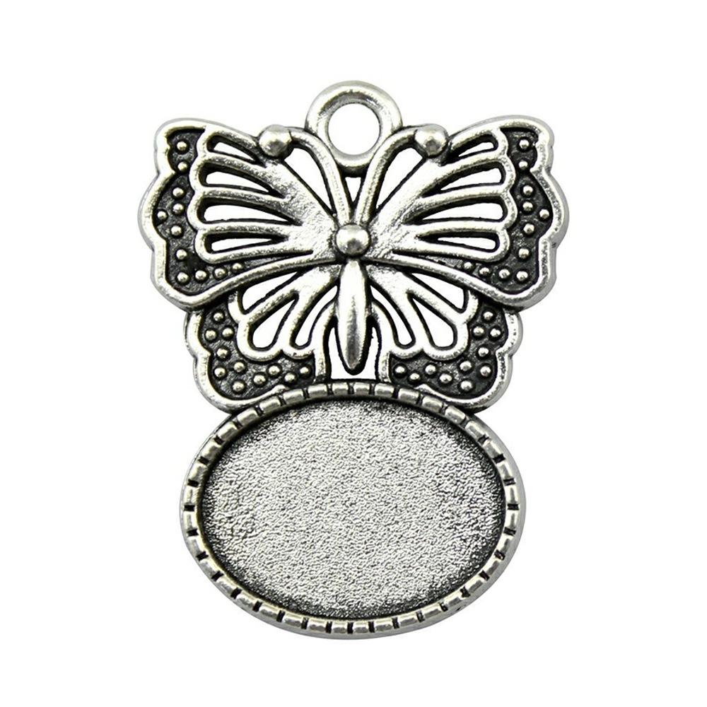10pcs Fit 13x18mm Oval Glass Cabochon DIY Oval Cameo Cabochon Pendant Base Setting For DIY Jewelry Making