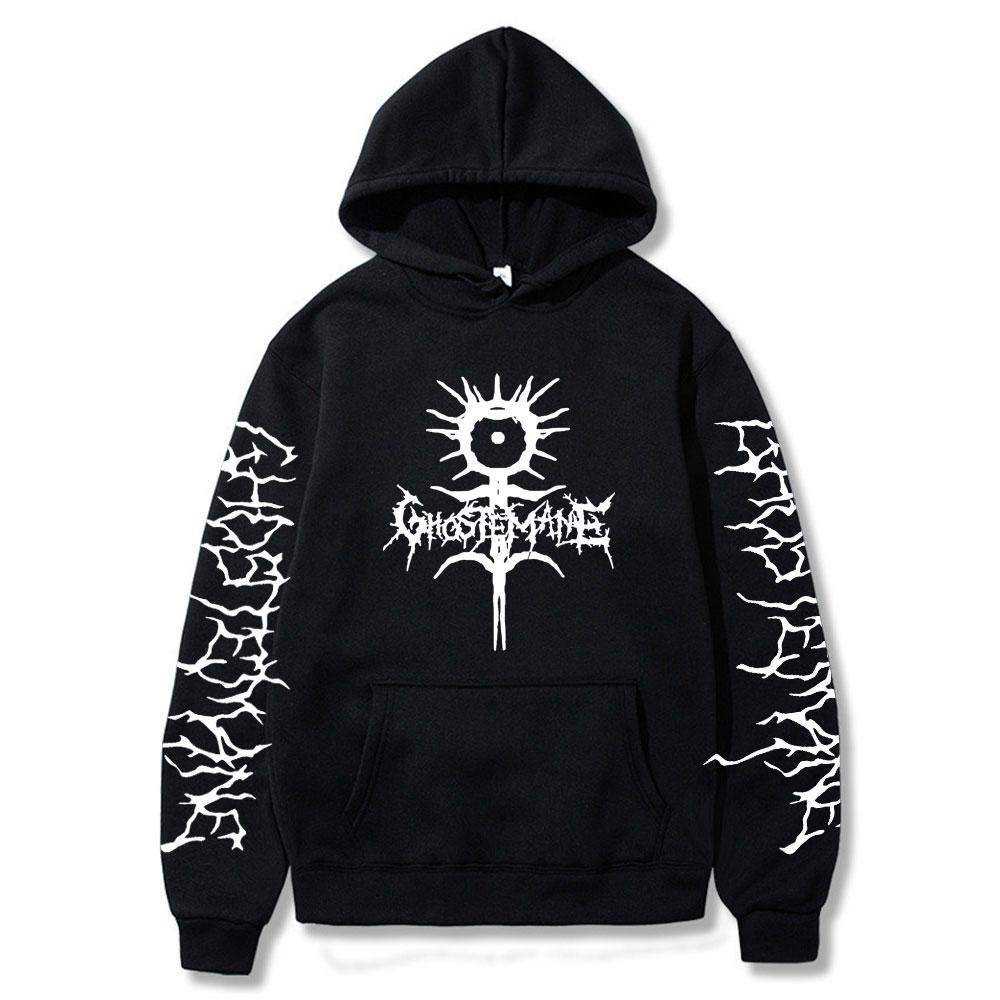 Ghostemane Mikina s potiskem na obou stranách Pánská Móda Hip Hop Metal Rock Mikiny Gotické Oversize Mikina Tepláková souprava Streetwear