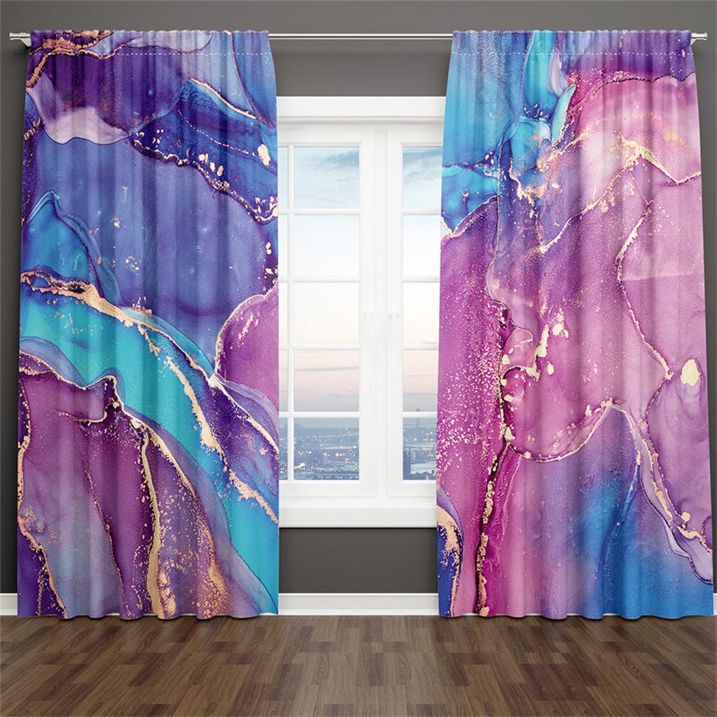 Luxury Black Gold Geometric Curtains Modern Line Window Drapes 2 Panels Elegant Living Room Bedroom Home Decor