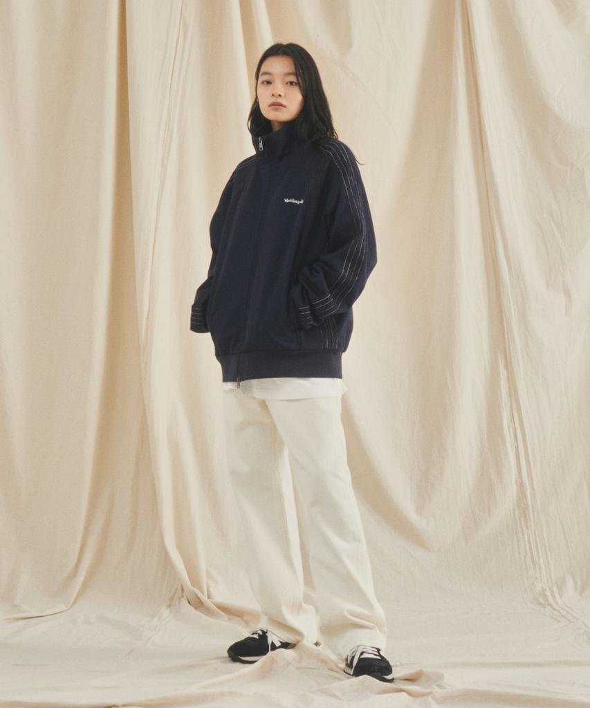 Mark Gonzales Sign Logo Tape Detail Track Jacket - Navy