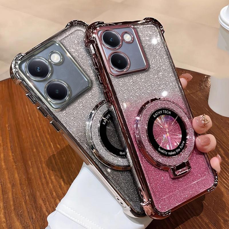 Luxury Glitter Bracket Case For Realme 14ProPlus 14Pro 13Pro 11 12 C30 C30S C31 C33 C35 C55 C61 C63 C53 Case For 13ProPlus Cover