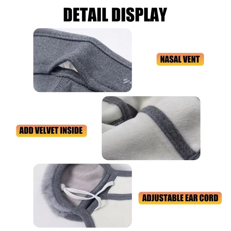 Wind proof Earmuffs Warm Fleece Ear Protections Breathable Mask Winter Outdoor Riding Half Face Mask Winter Warm Scarf