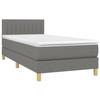 3140730 vidaXL Lit à sommier tapissier avec matelas Gris foncé 80x200 cm Tissu