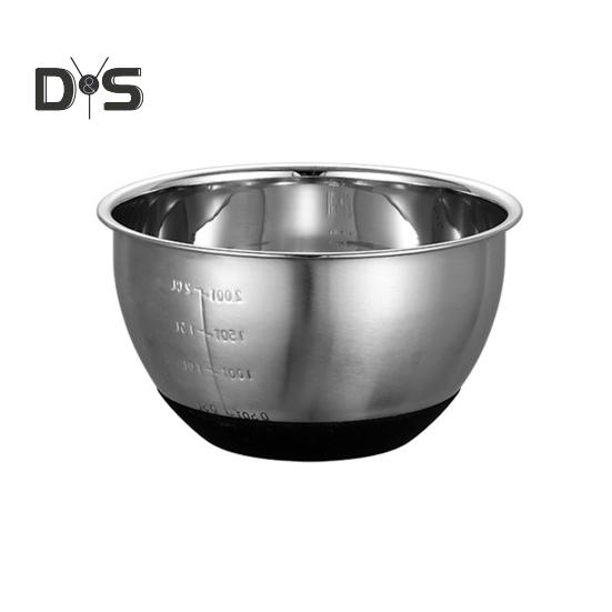 Salatschüssel aus Edelstahl mit Skalenmarkierung, polierte Oberfläche, BPA-frei, leicht zu reinigen, spülmaschinenfest, multifunktionale Rührschüssel