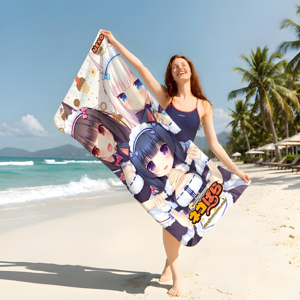 Game N-Nekopara Towel Beach Blanket Towel  For Travel Gym Shower Luxury Lightweight Camping Pool hot