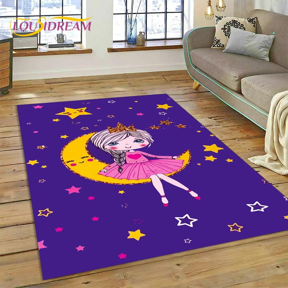 Cute Dream Ballet Girl Ballerina Fairy Carpet Rug for Bedroom Living Room Home Sofa Decoration,Child Game Large Decor Floor Mat