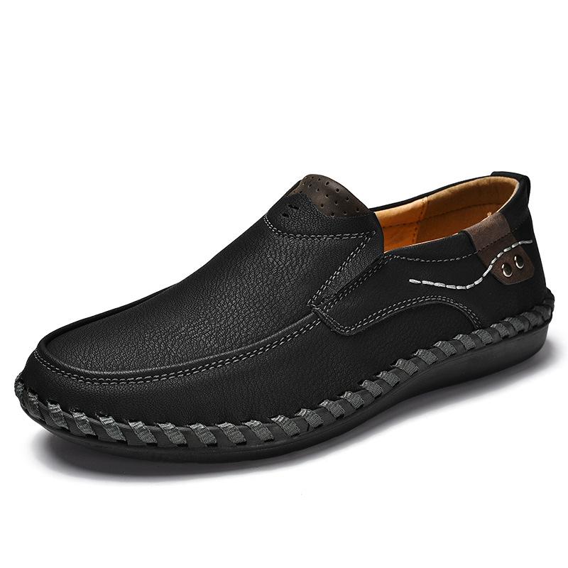 Casual men's shoes hand-sewn men's shoes summer soft sole breathable casual large size lazy driving shoes Doudou shoes