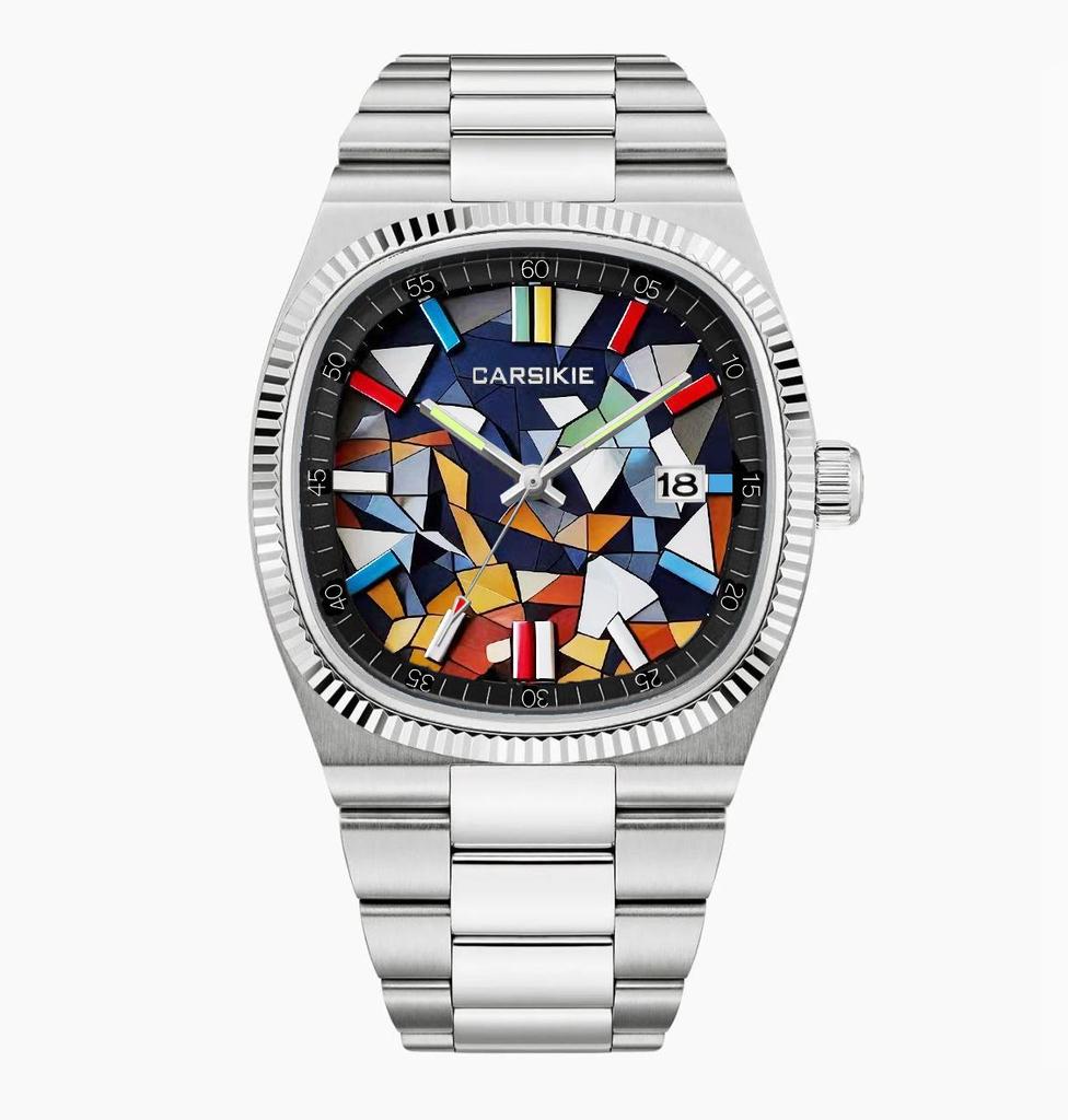 Carsikie2025 Szafirowa Kwadratowa Tarcza Męski Sportowy Kreskówkowy Zegarek Kwarcowy