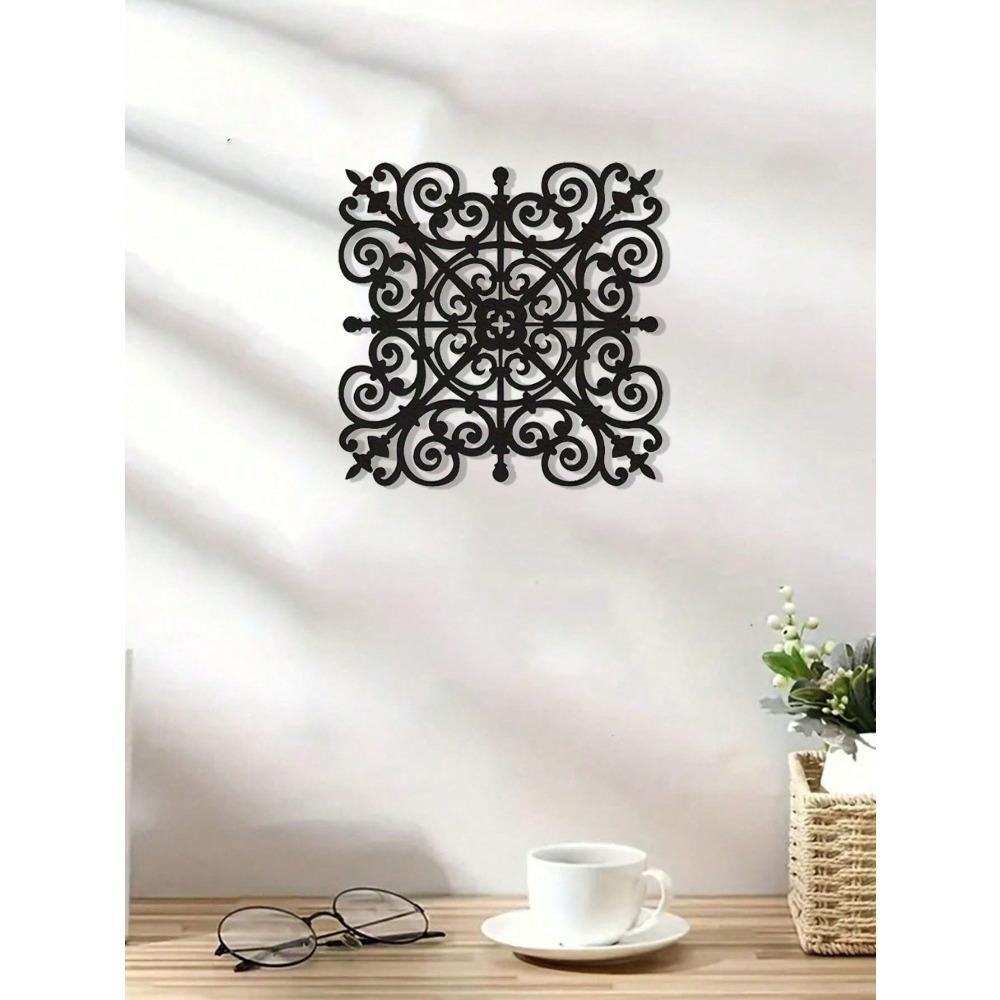 1PC Handmade Iron Wall Art Scrollwork Decorative Hanging Plaque for Living Room Home Office Farmhouse Style Metal Wall Decor