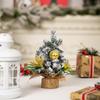Haobei Christmas Tree Mini Ornaments - Festive Atmosphere Desktop Decorations with Snow Simulation