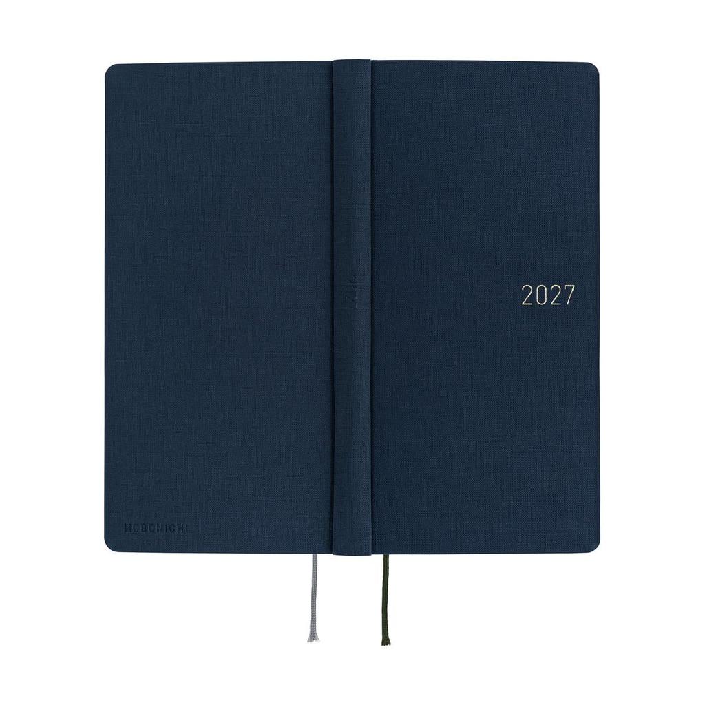 Hobonichi Techo 2027 weeks MEGA English Edition Colors/Midnight Blue January Start Weekly Planner Weekly Left-Hand Layout Slim Vertical 219 Grid Memo