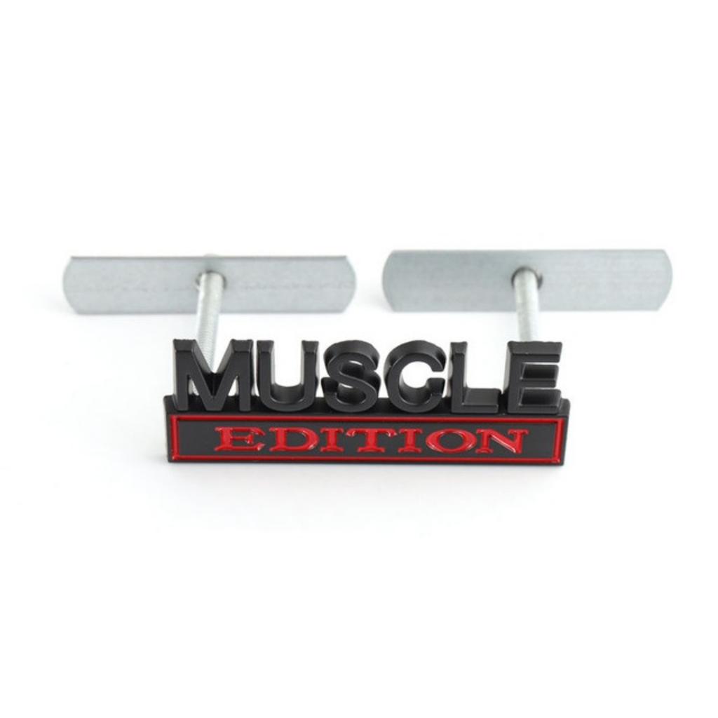 1Pc 3D Metal Muscle Edition Logo Car Front Grille Badge Side Fender Rear Trunk Emblem Sticker Decal