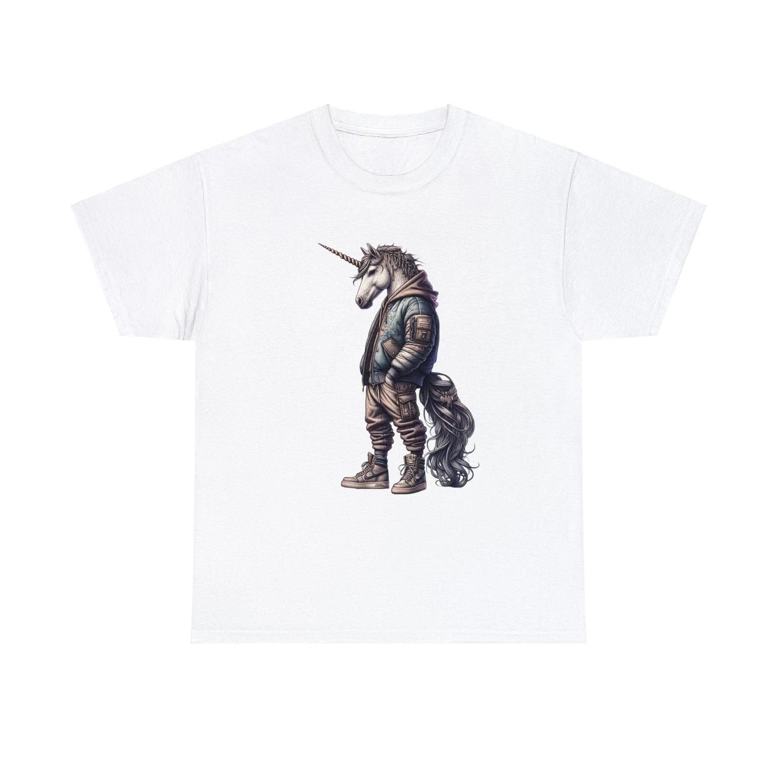 Unisex Adult T Shirt Streetwear Unicorn Designer Graphic Tee Cool Mythical Cool S