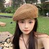 Summer Weave Cap Handmade Painter Hat Fashion Straw Beret  Women