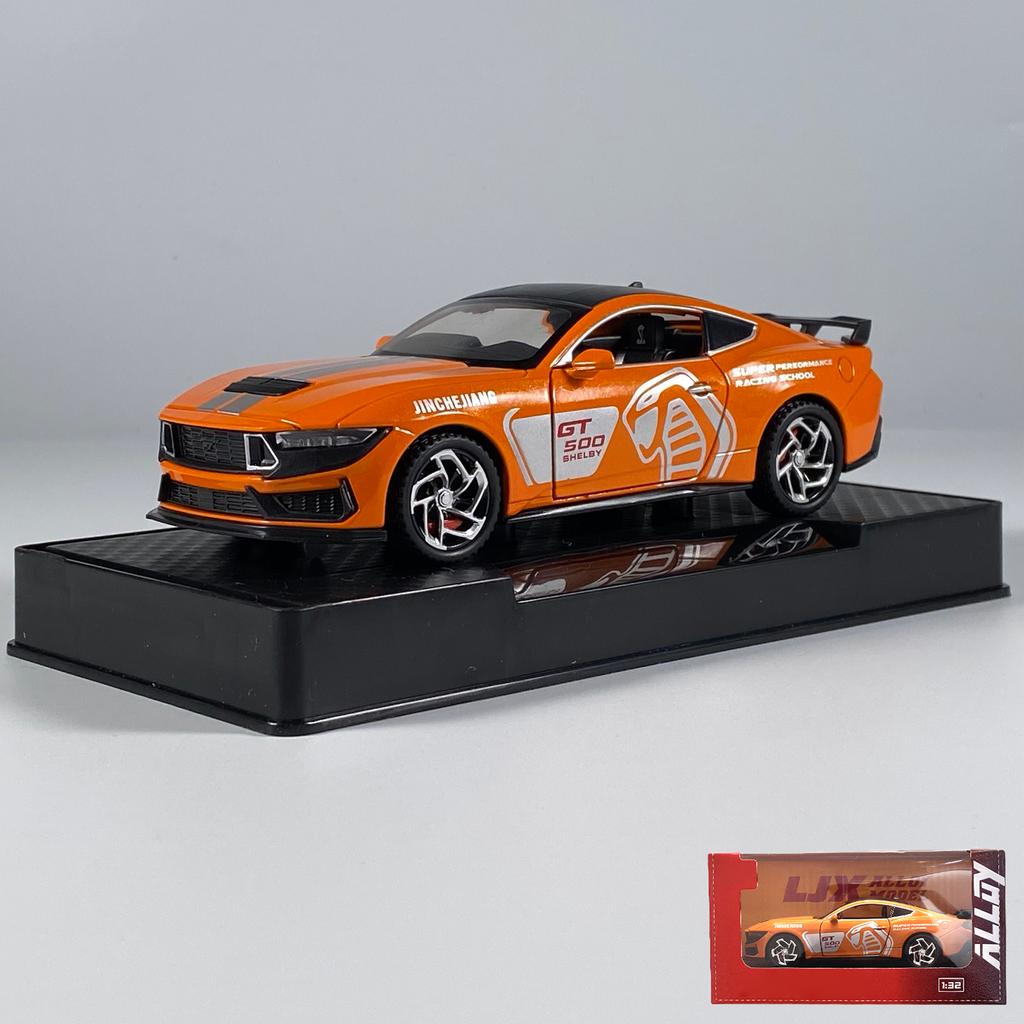 1:32 Ford Mustang Shelby GT500 Coupe Alloy Metal Diecast Model Car Sound And Light Pull Back Children's Toy Car Mini GT Present