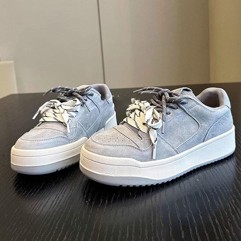 Little white shoes versatile fashion casual sports shoes 2025 spring new heightening retro Dexun thick baseplate shoes women