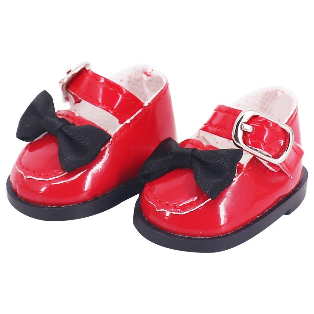 

PU Leather Mini Doll Leather Boots 5CM Butterfly Princess Shoes 20cm Cotton Doll Shoe Kids Gifts красный
