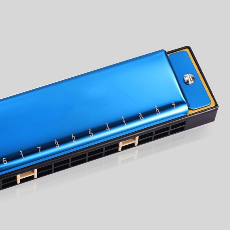 24-Hole Professional Harmonica for Beginners, Diatonic Double Tremolo Harmonica for Adults Music Student Teacher Gift