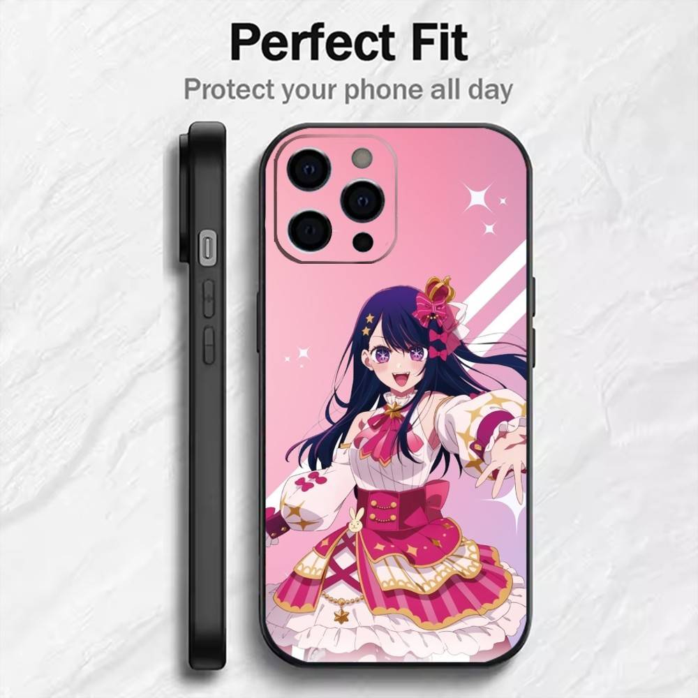 O-Oshi N-No K-Ko Hoshino Ai Handyhülle Für iPhone17,16,15,14,13,12 Plus,Max Weiches Silikon Schwarze Hülle