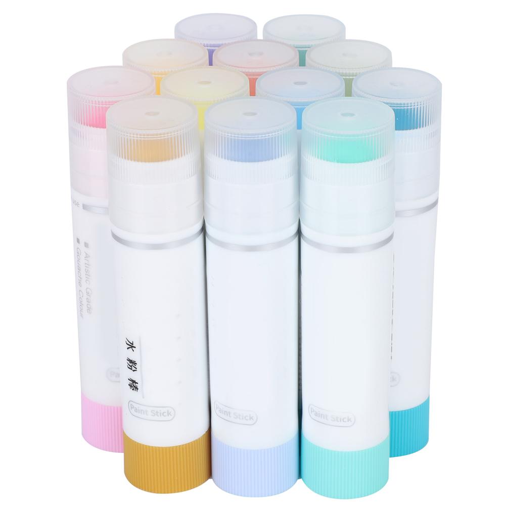 12Pcs WaterSoluble Crayon Rotatable Gouache Color Oil Pastels Children Painting Stick