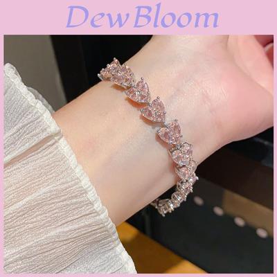 Herzförmiges doppelreihiges Zirkonkristall-Armband für Damen mit elegantem Design und für Geschenke