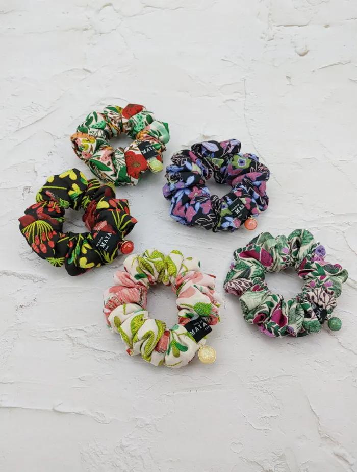 Maia Rose Jacquard Scrunchie - Purple