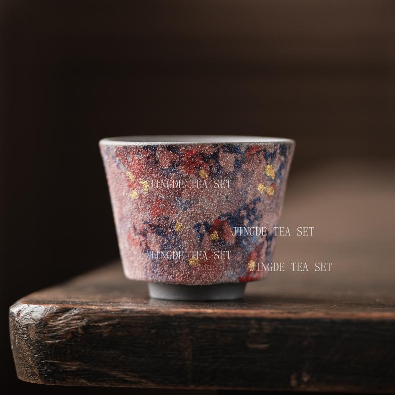 50ml Ceramic Rock Mineral Tea Cup Household High-end Kiln Turned Tea Cup Drinking Tea Cups Teaset Drinking Utensils