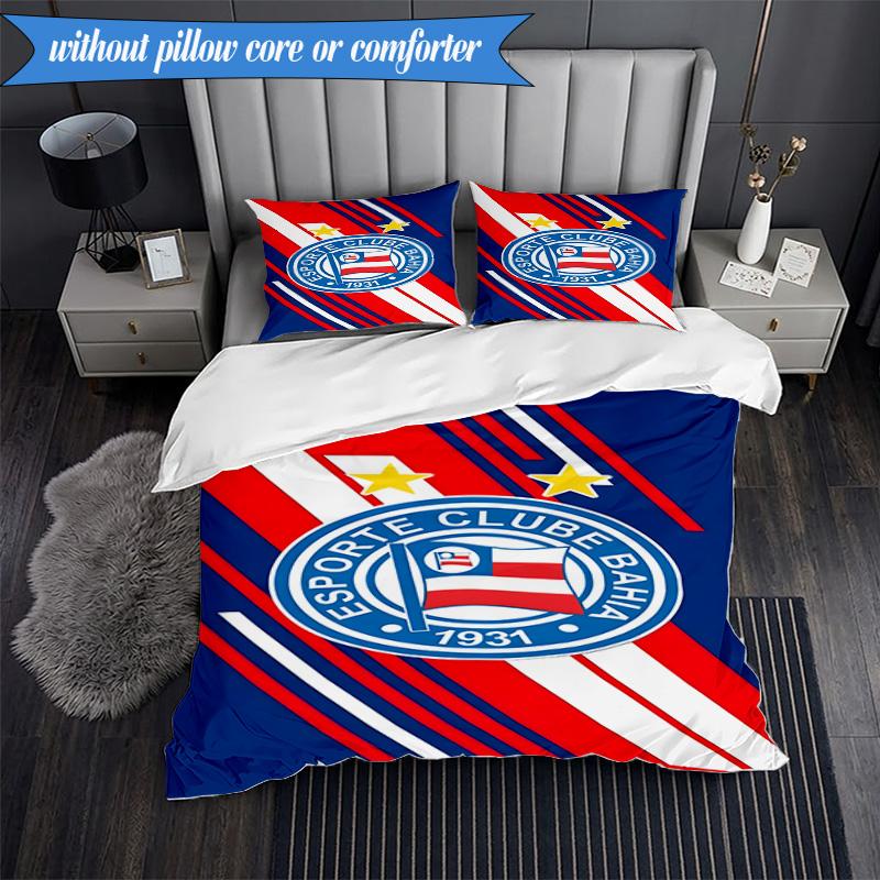 3PCS Esporte Clube Bahia Design Printed Soft Bedding Set,Including 1pc Duvet Cover And 2pcs Pillowcases Perfect for Bedroom, Dormitory, Fan gift