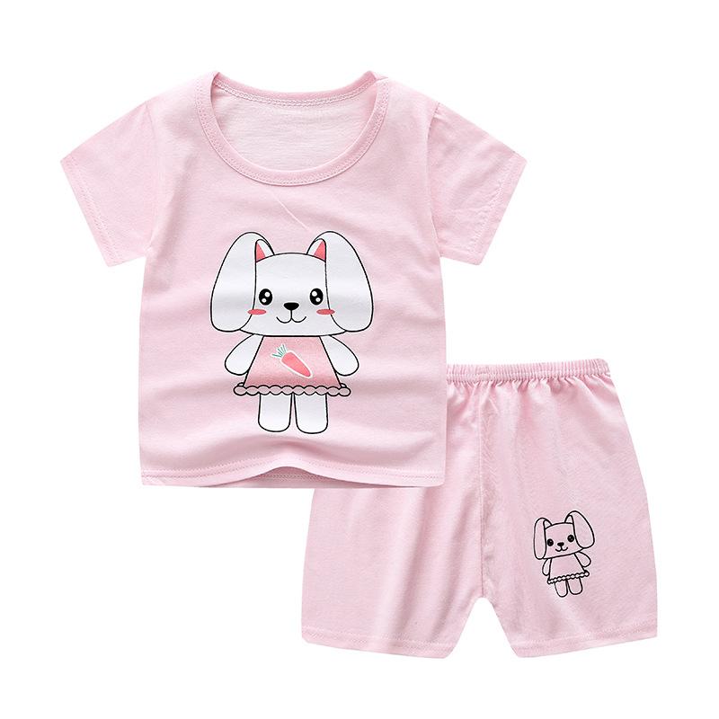 Summer Baby Boys Outfits Short Sleeve Cartoon Printing Casual Tops Printed Short Pants 2pcs Sport Suits