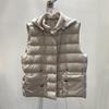 New Autumn and Winter European Light and Thin Short Removable Knitted Hat White Goose Down Vest Vest Down Jacket
