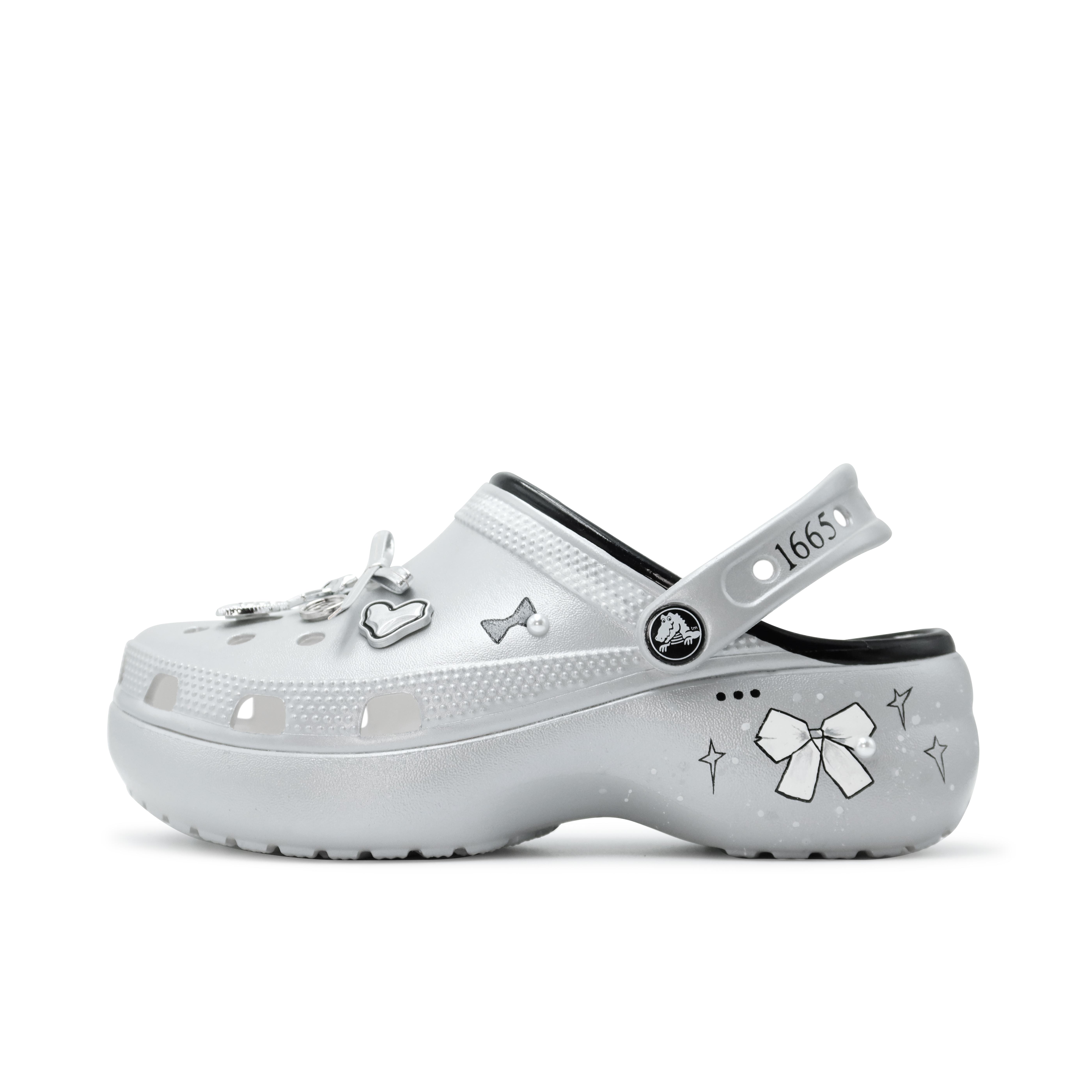 

Crocs Классические сабо на платформе, женские балетки, серебристые 34-35