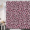 Pink Leopard Print Shower Curtain, Sexy  Tub Bath Curta, Cheetah Skin Pattern Bathroom Decor for Girl Shower Curtain Set with