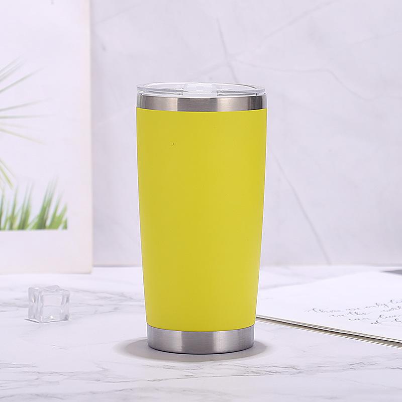 

20oz Tumbler Bulk Stainless Steel Tumblers with Lid Vacuum Insulated Double Wall Travel Coffee Mug Powder Coated Tumbler Cup 101-200ml жовтий