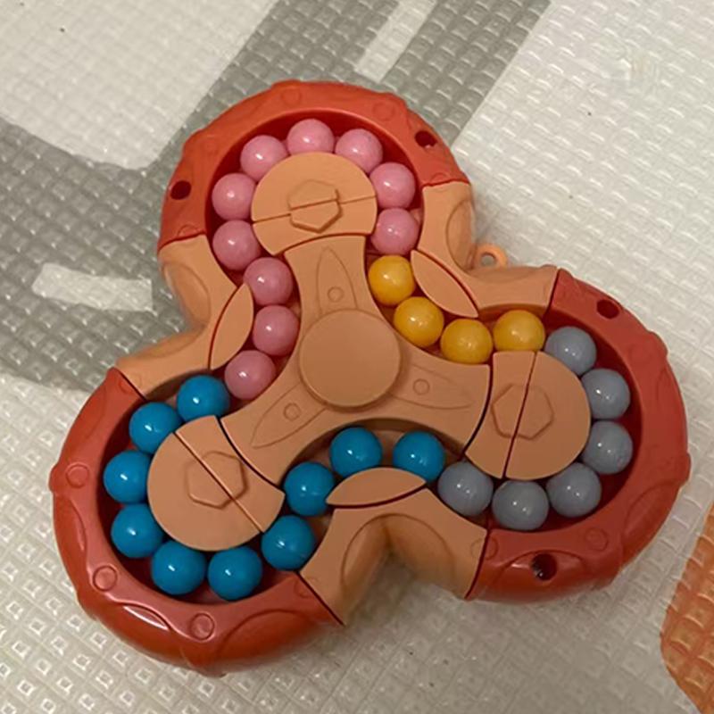 Triangle Rotating Magic Bean Puzzle Toy IQ Test Brain Teaser Fun Educational For Kids Boys Girls Stress Relief Gfts