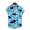 Large Size Hawaiian Shirt Single Piece Men's Beach Fashion Casual 1D Printing Short Sleeve Street Tide Pattern