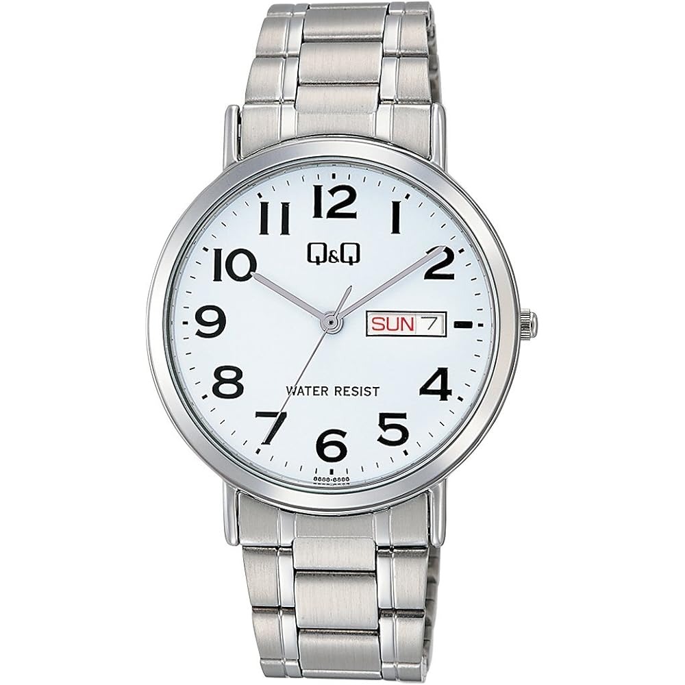 

Citizen Q&Q Analog Waterproof Watch Date Day Metal Band A202-204 Men s White