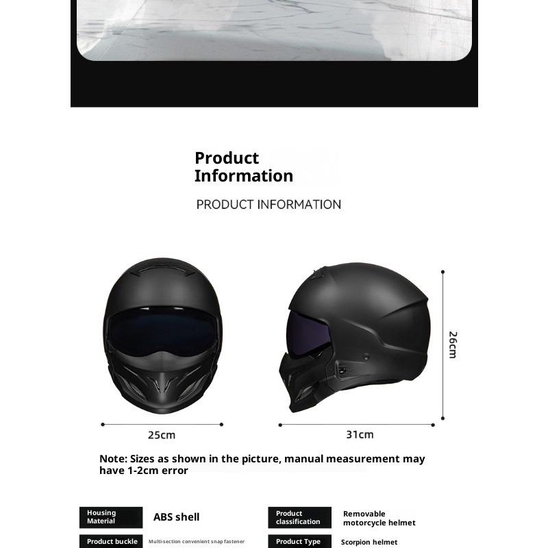 American Warrior Combination Scorpion Helmet Vintage Cruise Motorcycle Helmet Four Seasons Moped Full Helmet