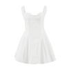 European & American Style 2025 Autumn Solid Color Slim Fit Mini Skirt with Spaghetti Straps & Waist-cinching Design