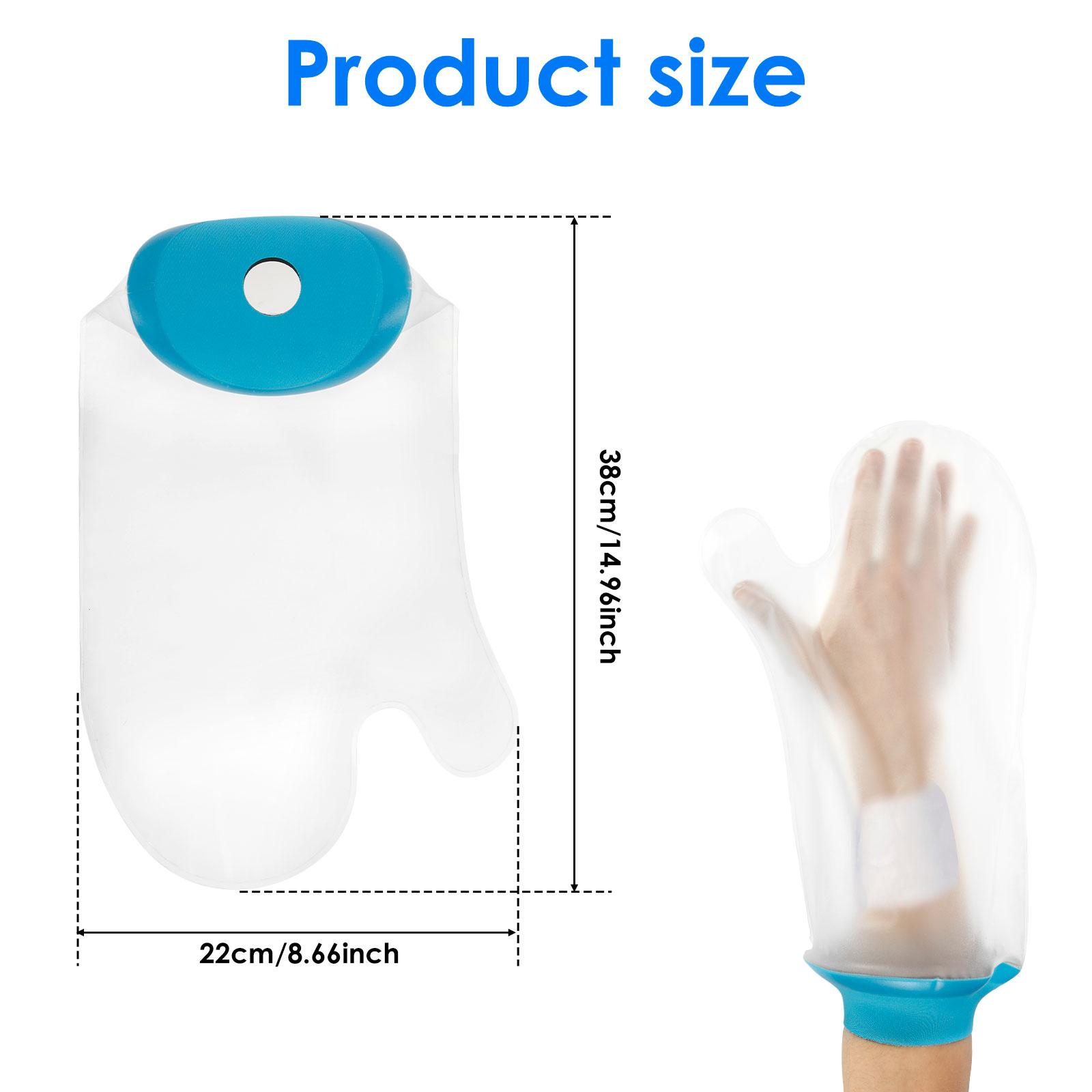 

Waterproof Cast Cover Short Palm/Long Arm Shower Arm Protector with Elastic Opening Soft Comfortable Wound Bathing Bag for Adult 1Pc