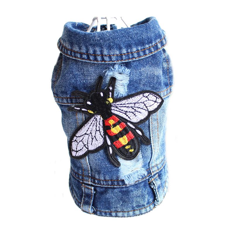 XS-2XL Denim Hundkläder Cowboy Husdjur Hundkappa Valpkläder För Små Hundar Jeansjacka Hundväst Kappa Valpdräkter Kattkläder