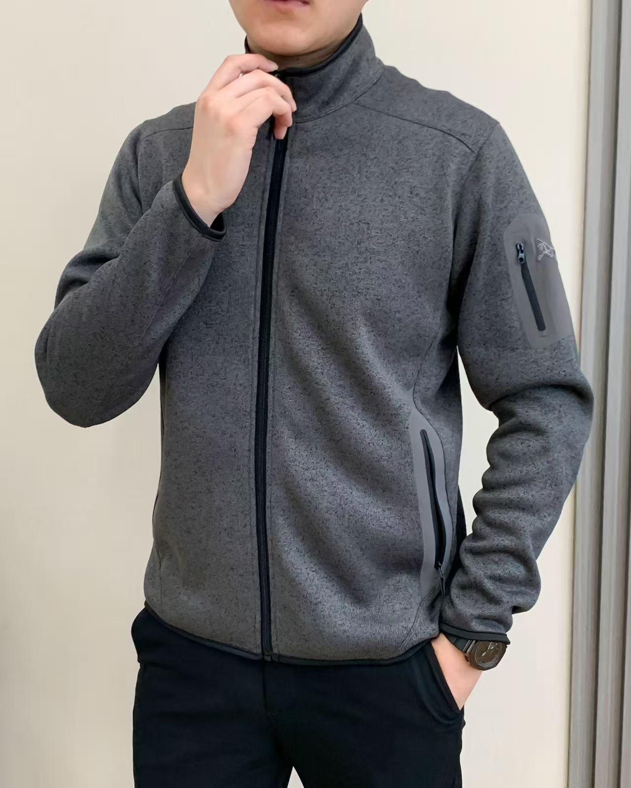 

Men s Outdoor Autumn/Winter Stand Collar Fleece Jacket - Style 7175 XXL (180-200 kg) темно-сірий