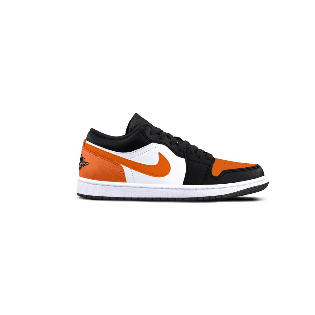 Jordan Air Jordan 1 Orange Hook Mocha Abrasion Resistant Low top Vintage Basketball Shoes Unisex Black Orange 553558-152(Team855-)