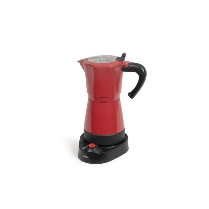 Cafetière Italienne Électrique Rouge 6 Tasses