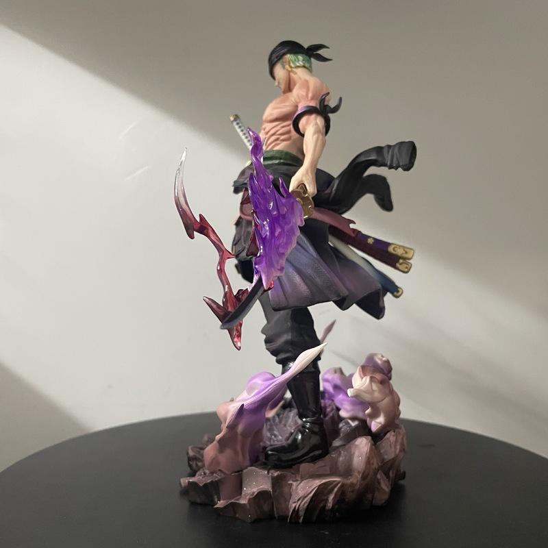 One Piece Roronoa Zoro Action Figure Manga One Piece Figurine with Two Heads Anime Peripheral 27cm Collection Model GK Statue