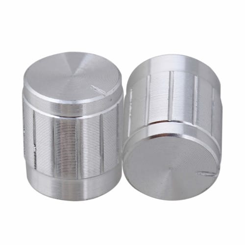 Yibuy 10 PCS Volume Control Rotary Knob, Exquisite Diameter 6mm, Silver