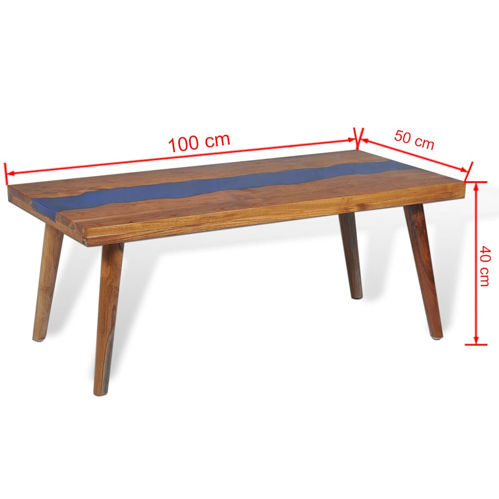 Teak Resin Coffee Table 100 x 50 x 40 cm