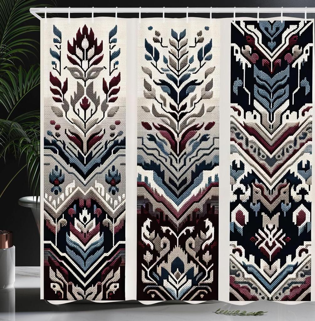 Watercolor Style Shower Curtain Green Leaf Appearance Abstract Branch Fabric Bathroom Decorative Shower Curtain With Hook,