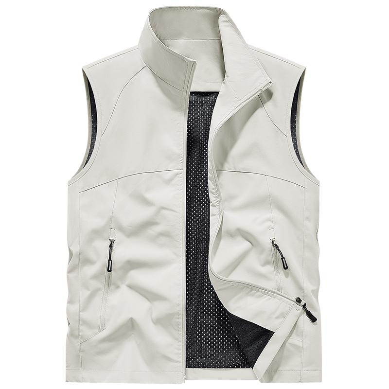 Men's Outdoor Mountaineering Hiking Windproof Breathable Vest Spring and Autumn Soft Comfortable Versatile Tank Top